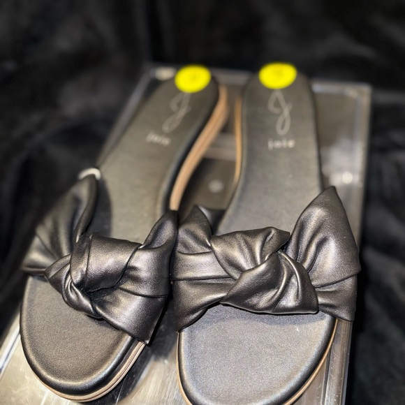 Joie Black Satin Bow Sandals - Picture 10 of 11